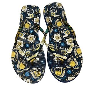 Vera Bradley Elephant Navy Blue Printed Flip Flops